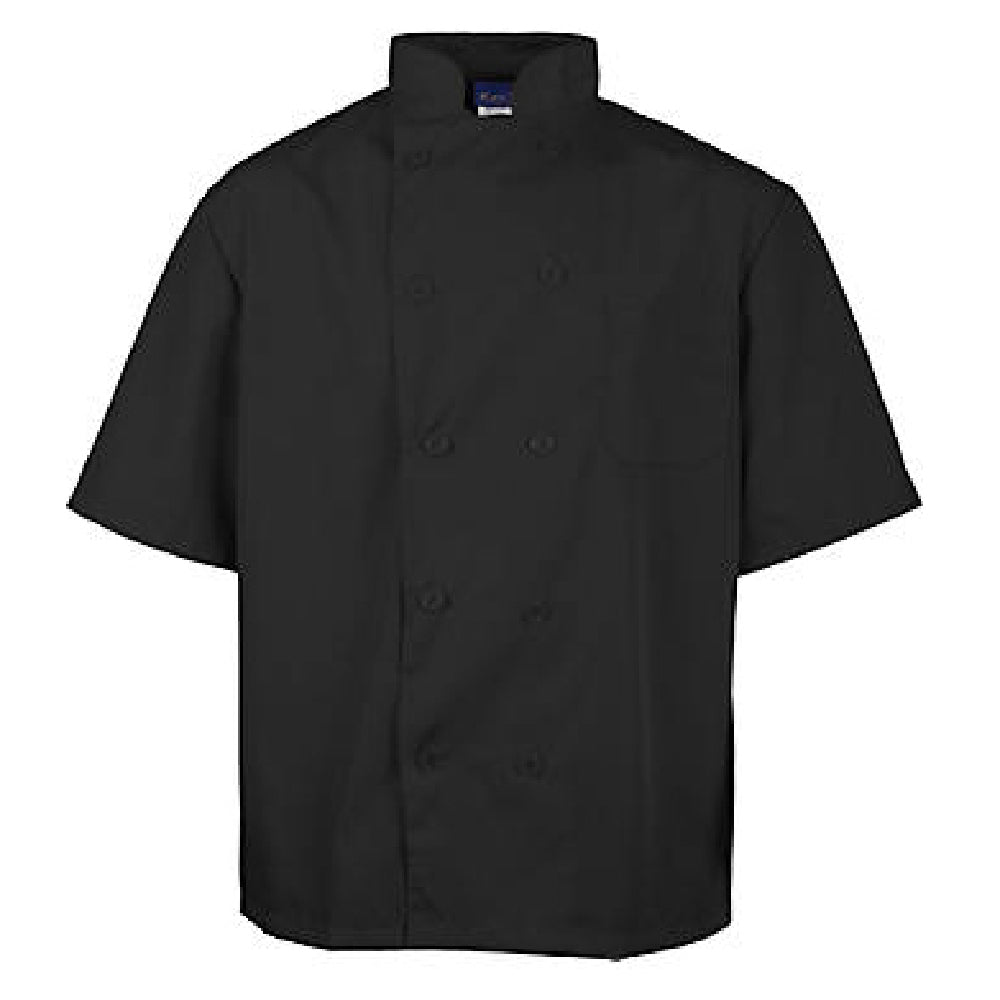KNG 2578BLK5XL Kng 5xl Lw Chef Coat Black Short Sleeve