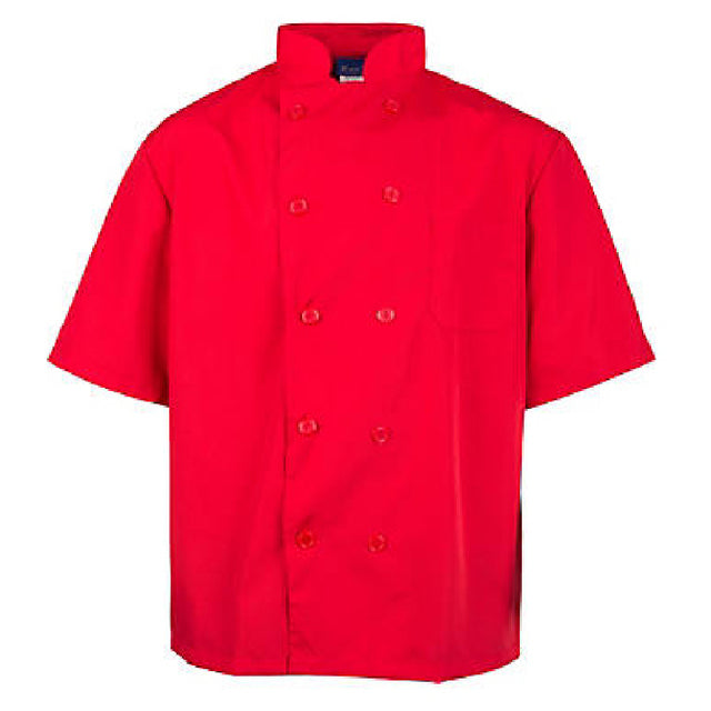 KNG 2578REDXL Kng Xl Lw Chef Coat Red Short Sleeve
