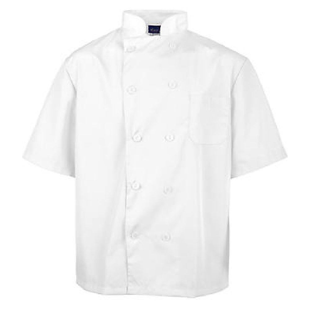 KNG 2578WHTL Kng Lg Lw Chef Coat White Short Sleeve