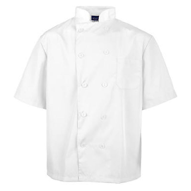 KNG 2578WHTXL Kng Xl Lw Chef Coat White Short Sleeve