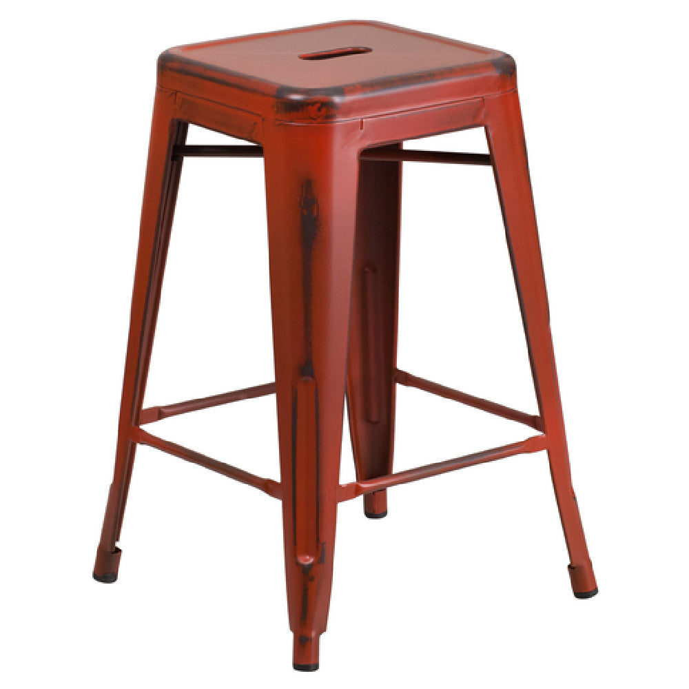 Flash Furniture ET-BT3503-24-RD-GG Bar Stool 500 Lb. Weight Capacity Counter Height