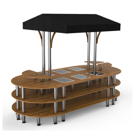 Steelite MGCMLD03BSBF - Round Warming Induction Market Station, 130.0" X 59.0" X 96.0"