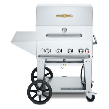 Crown Verity CV-MCB-30PKG Professional Series Mobile Outdoor Charbroiler 30" Grill Package