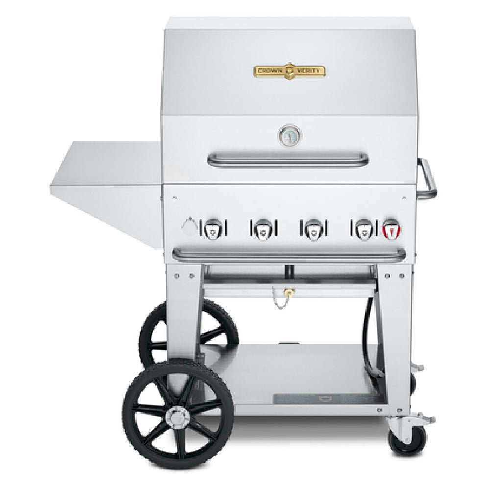 Crown Verity CV-MCB-30PKG-NG Professional Series Mobile Outdoor Charbroiler 30" Grill Package