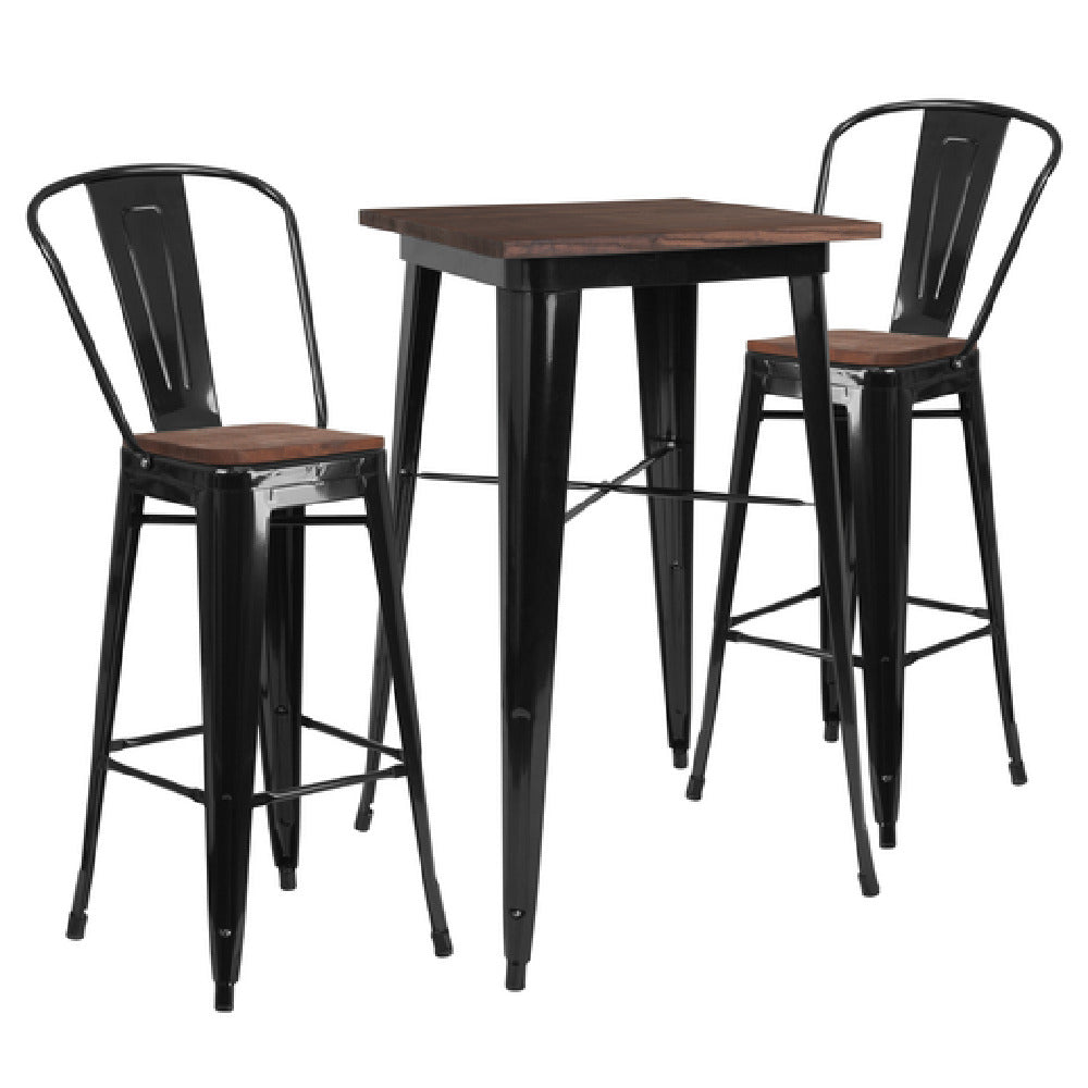 Flash Furniture CH-WD-TBCH-16-GG Table And Chair Set (1) 23-1/2" Square Table