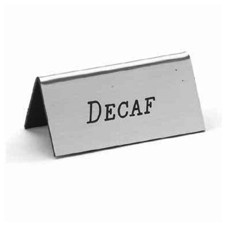 Cal Mil 228-2-010 Beverage Tent Sign (Decaf) 3"W X 1-1/2"H Silver