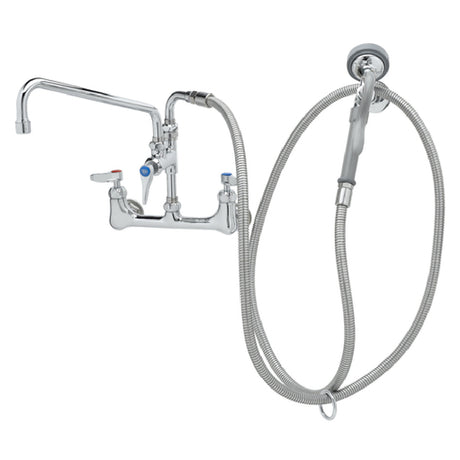 T&S Brass B-0175-CR Spray Assembly Wall Mount Mixing Faucet With 8" Adjustable Centers