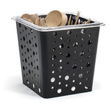 FOH BHO078BKI21 1/6 Size Dots Flatware Divider Set Matte Black Includes One BHO072BKI21 1/6 Size Dots Housing/Pan Set Deep Matte Black