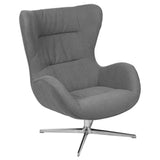 Flash Furniture ZB-WING-GR-FAB-GG Gray Fabric Swivel Wing Chair [ZB-WING-GR-FAB-GG]