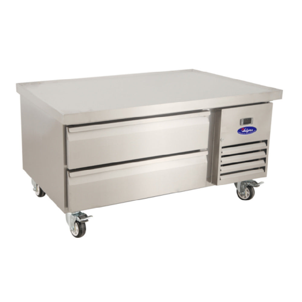 Valpro VPCB-50C - Refrigerated Chef Base With Marine Edge Top, 50″, Features Two Full-extension Telescoping Cartridge Drawers With 6″ Pan Capacity (top And Bottom)