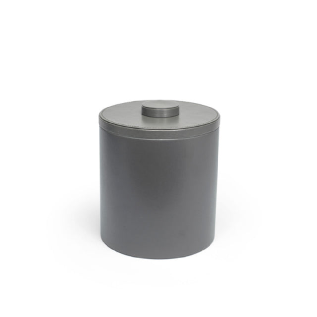 FOH RIB017GYL21 3.5qt Round London Ice Bucket Smoke With Smoke Lid Includes One RIB017GYL21-BTM 3.5qt Round London Ice Bucket Base Smoke