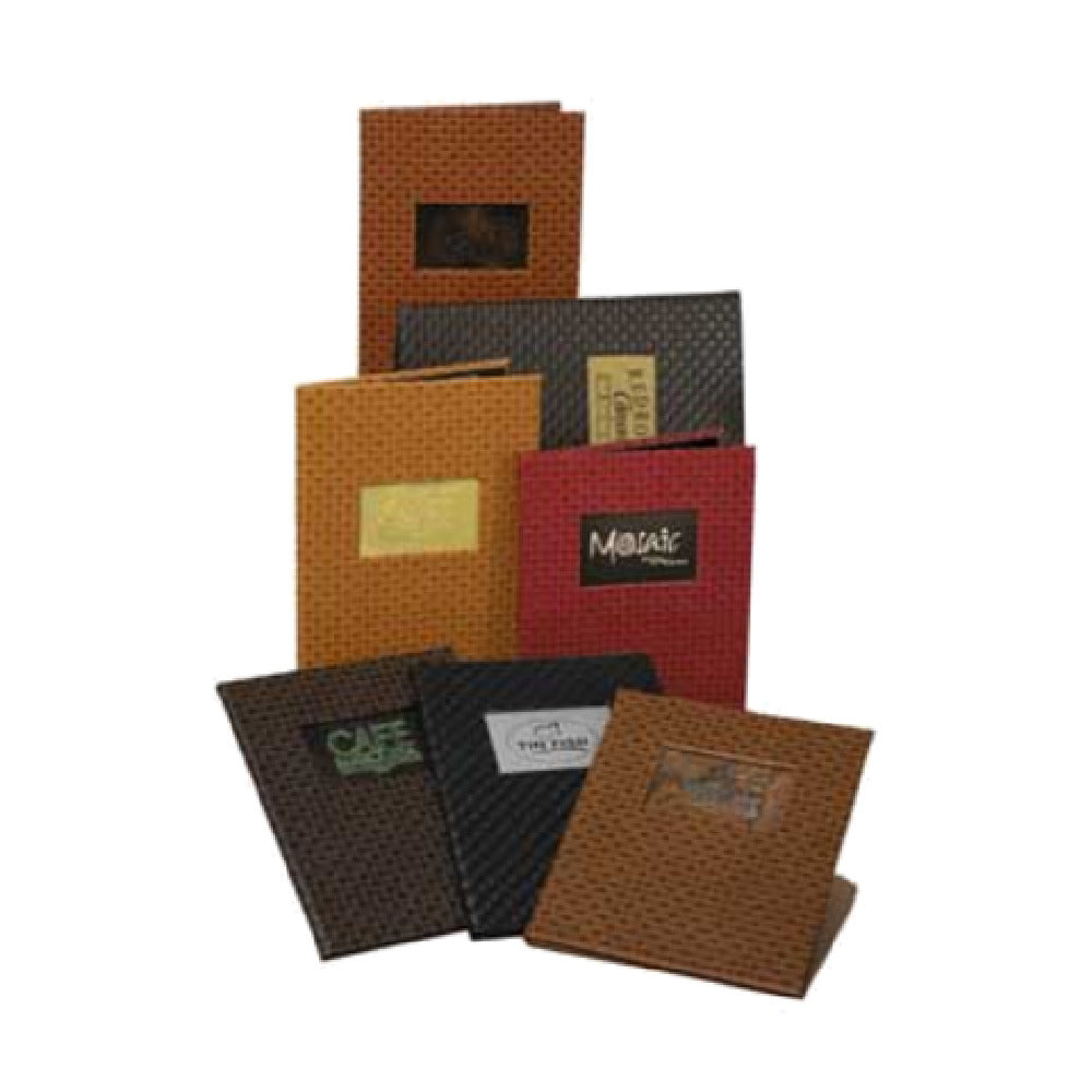 Menu Solutions BSK40BD Menu Cover Holds 4-1/4" X 14" Inserts Triple Booklet With 4 Views