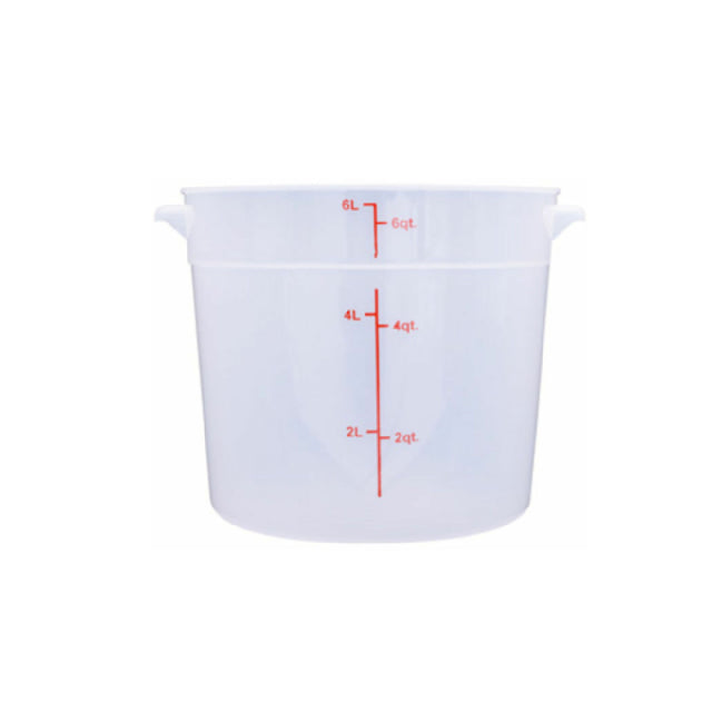 Hubert 29A-047 - Kratos® CenPro Round Food Storage Container, 6 Qt. Capacity, Translucent