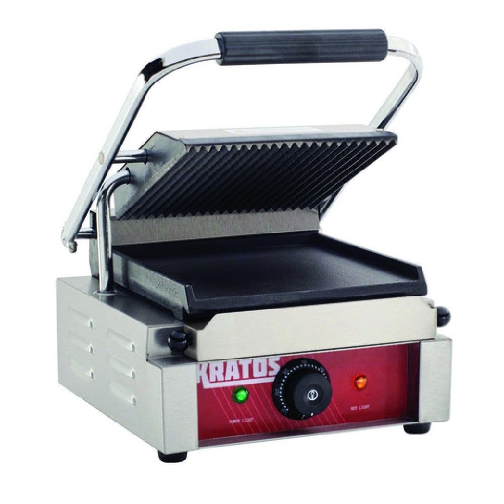 Hubert 29Y-019 - Kratos® Panini Grill, 11.4"W X 12"D X 8.5"H, 9"X9" Plate Grooved Top