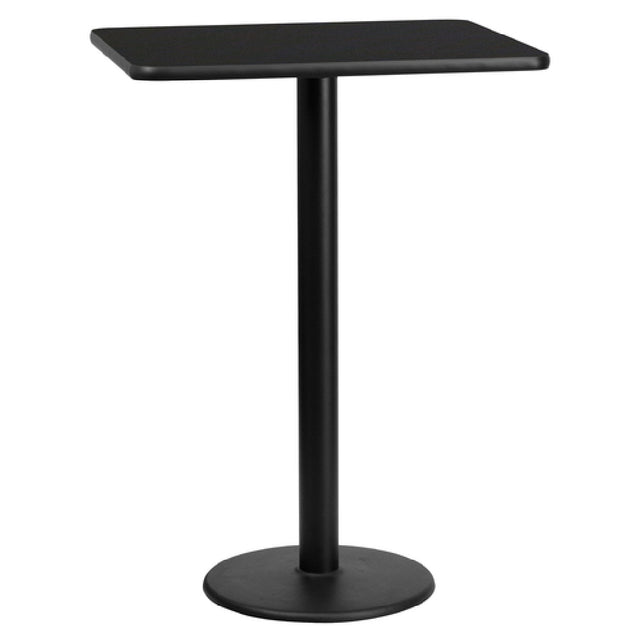 Flash Furniture XU-BLKTB-2430-TR18B-GG Table 30"W X 24"D X 43-1/8"H Bar Height