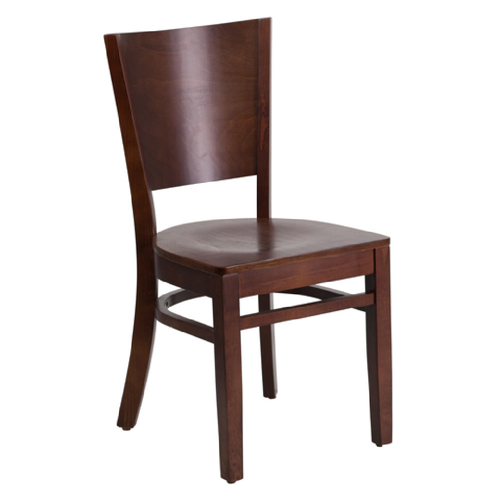 Flash Furniture XU-DG-W0094B-WAL-WAL-GG Lacey Series Restaurant Chair Solid Wood Back