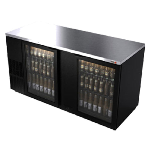 Fagor Refrigeration FBB-69G-N 19072185 Refrigerated Back Bar Cooler (2) Glass Doors With Black Frame