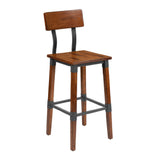 Flash Furniture 2-XU-DG-W0236B-GG Dining Barstool 500 Lb. Weight Capacity Mortise And Tenon Style Construction With Metal Wood Screw Reinforcements