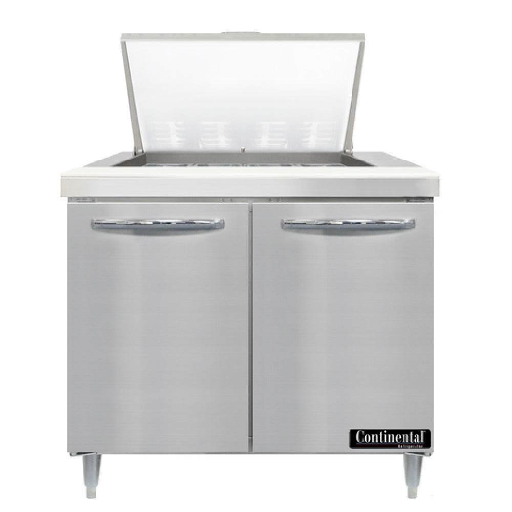 Continental Refrigerator D36N12M Designer Line Mighty Top Sandwich Unit 36"W Two-section