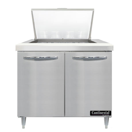 Continental Refrigerator D36N12M Designer Line Mighty Top Sandwich Unit 36"W Two-section