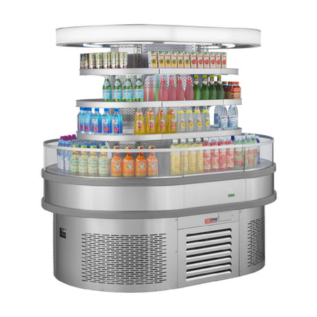 Turbo Air TIOM-20RSRS-N Island Display Self-Serve Refrigerated Merchandiser 19.2 Cu. Ft. Capacity