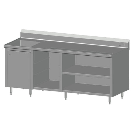 SPG BCRS-84L - Universal Stainless Beverage Counter, With Rack Slides, 84" Long