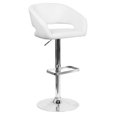 Flash Furniture CH-122070-WH-GG Swivel Bar Stool Adjustable Height Contemporary Style