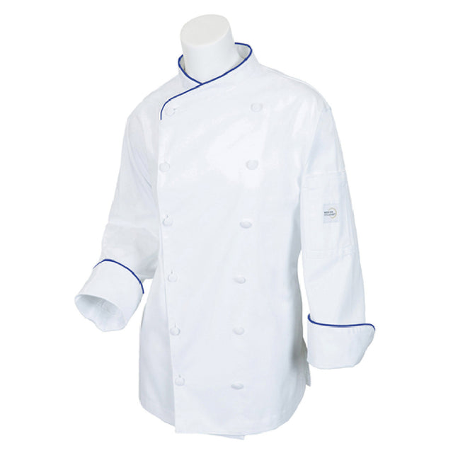 Mercer Culinary M62050WRB2X Renaissance Women's Jacket Scoop Neck (12) Cloth Covered Buttons