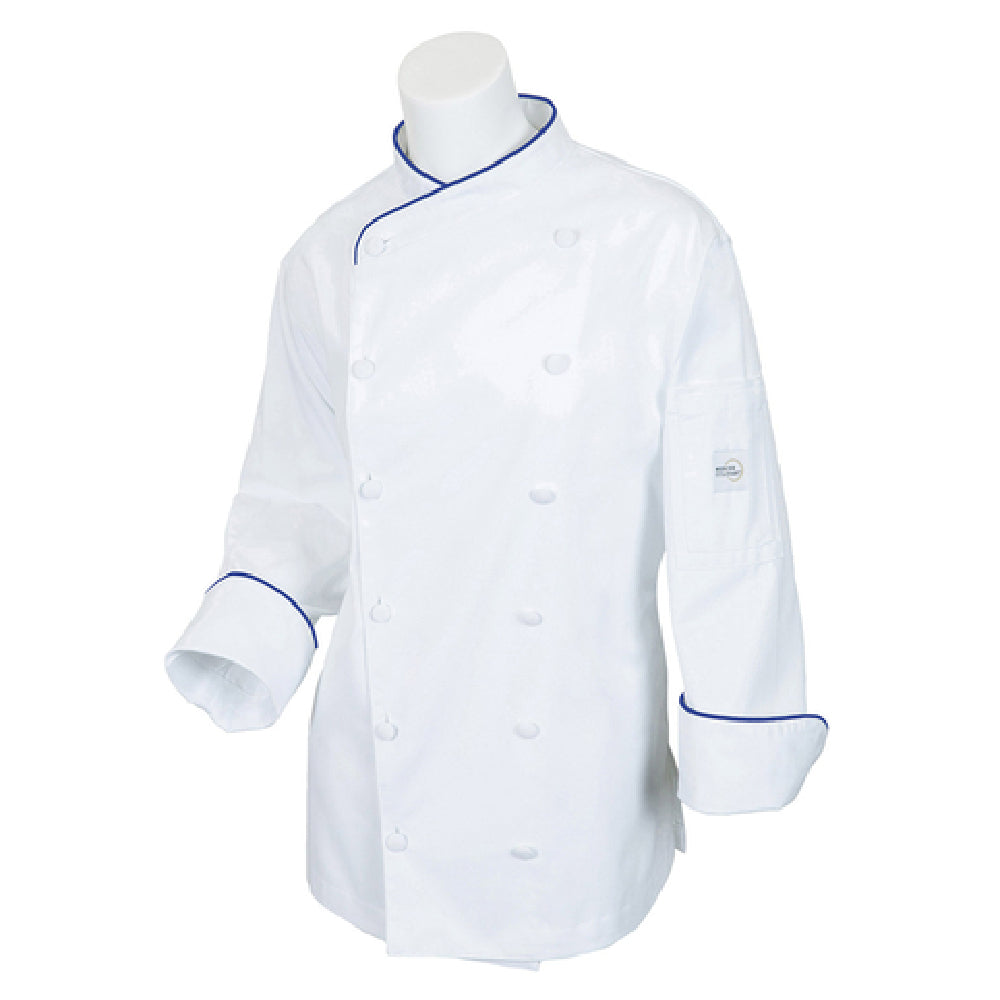 Mercer Culinary M62050WRB1X Renaissance Women's Jacket Scoop Neck (12) Cloth Covered Buttons