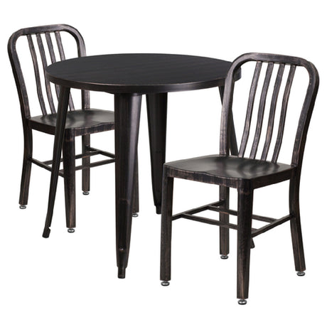 Flash Furniture CH-51090TH-2-18VRT-BQ-GG Table And Chair Set Includes (1) 30" Dia. X 29-1/2"H Table