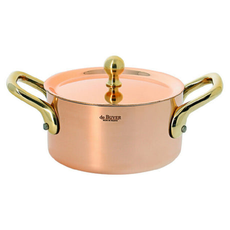 JB Prince RB340 De Buyer Copper Stewpan 3.5"dia Brass Handle