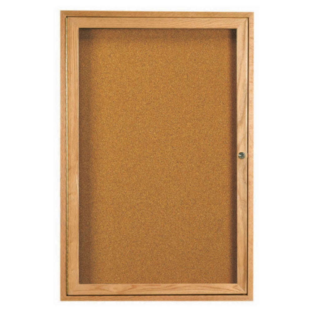 Aarco OBC4836R Red Oak Bulletin Board 36"W X 48"H Enclosed