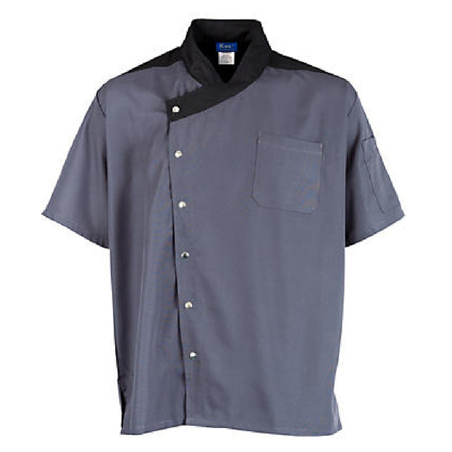 KNG 2779SLBK3XL Kng 3xl Uptown Chef Coat Lw Slate/black