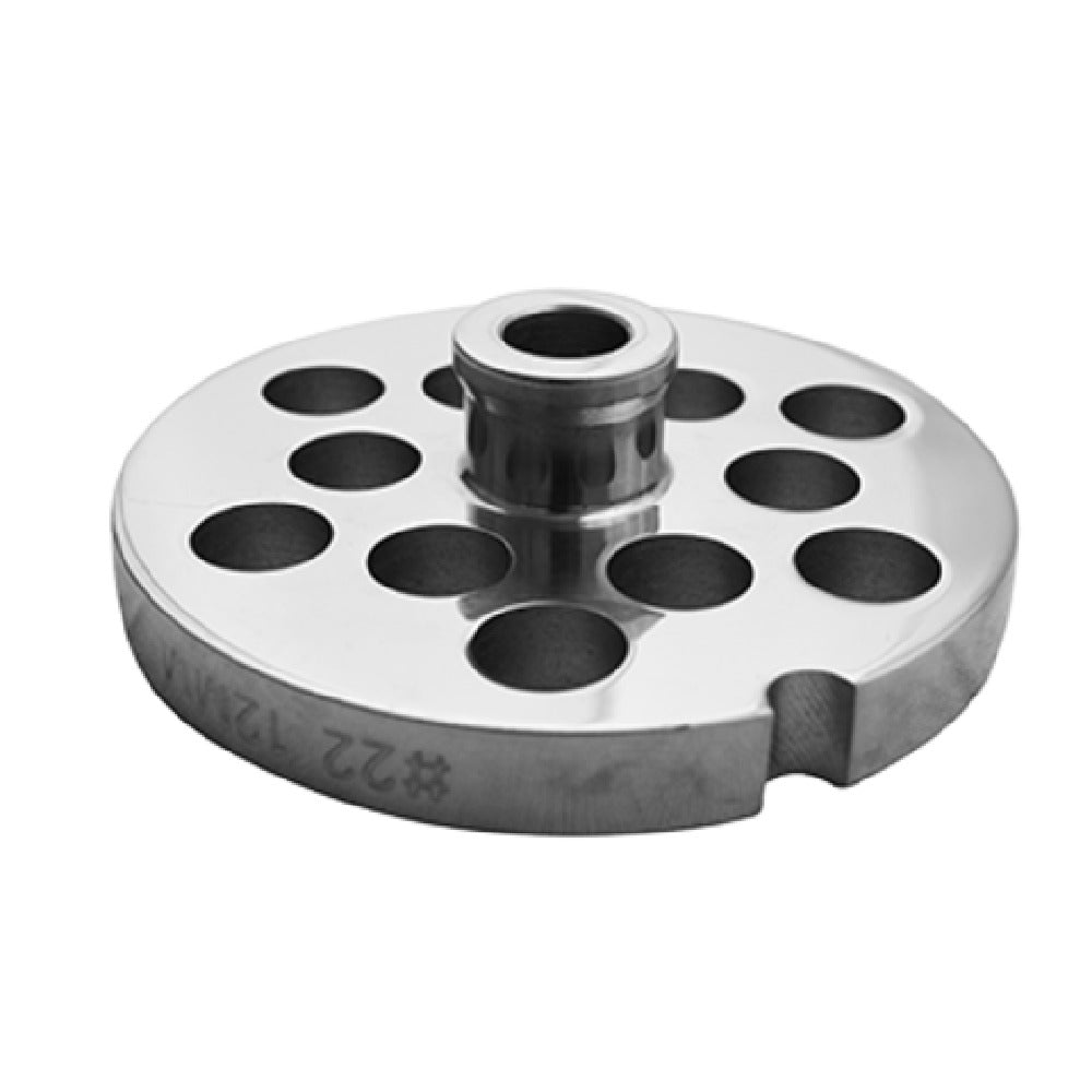 Uniworld Food Service Equipment SS822GP1/2-H Grinder Plate With Hub #221/2" Stainless Steel