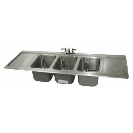 Advance Tabco DBS-63C Bar Sink Drop-in 72-5/16"W X 21-1/8"D X 11-8/10"H (overall)