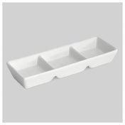 Bon Chef 6000067P - Sauce Dish, 3 Compartment, 7"L X 3"W X 1"H