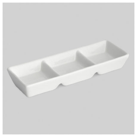 Bon Chef 6000067P - Sauce Dish, 3 Compartment, 7"L X 3"W X 1"H