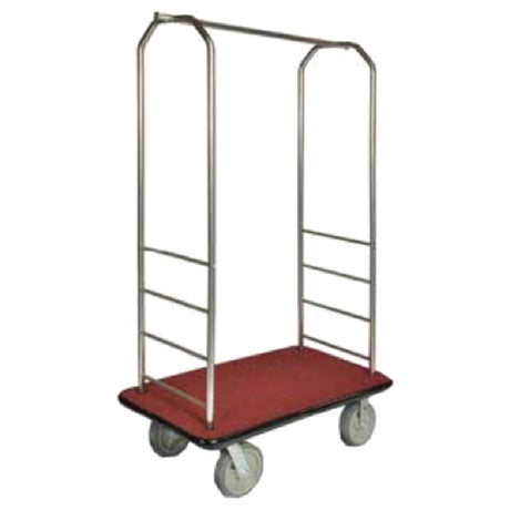 Central Specialties 2099BK-050-BLK Easy Mover™ Bellman's Cart 43"W X 23"D X 72-1/2"H 1" Stainless Steel Frame