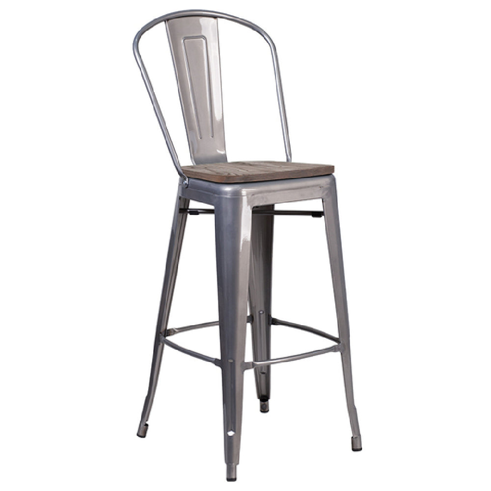 Flash Furniture XU-DG-TP001B-30-WD-GG Bar Stool 30-1/2" Seat Height 500 Lb. Weight Capacity