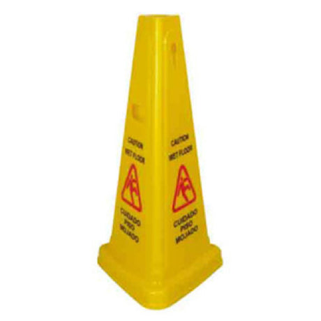 Winco WCS-27T Wet Floor Caution Sign 27" High Tri-cone