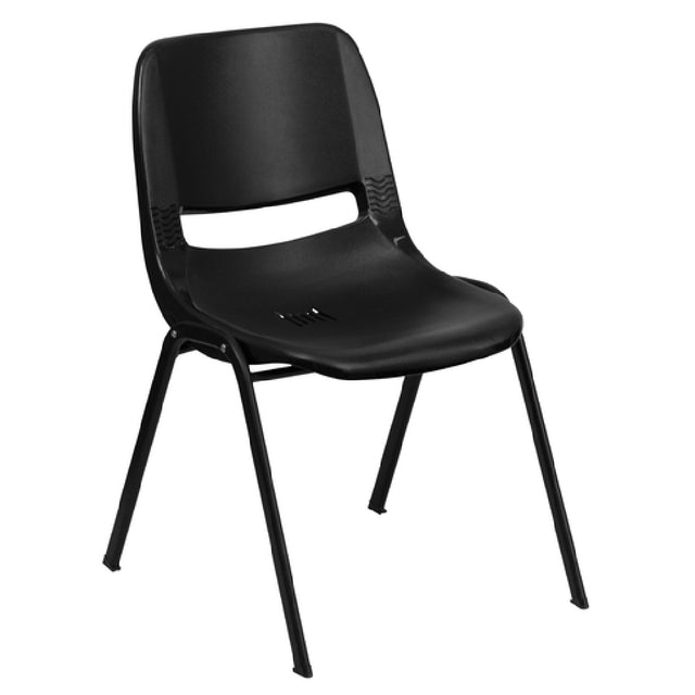 Flash Furniture RUT-12-PDR-BLACK-GG Hercules Series Student Shell Stacking Chair