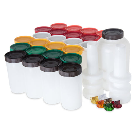 Carlisle PS601200 Carlisle Store 'N Pour® Bar Service Pack Includes (6) Qt. Complete Units (container Neck And Color-coordinated Spout And Cap)