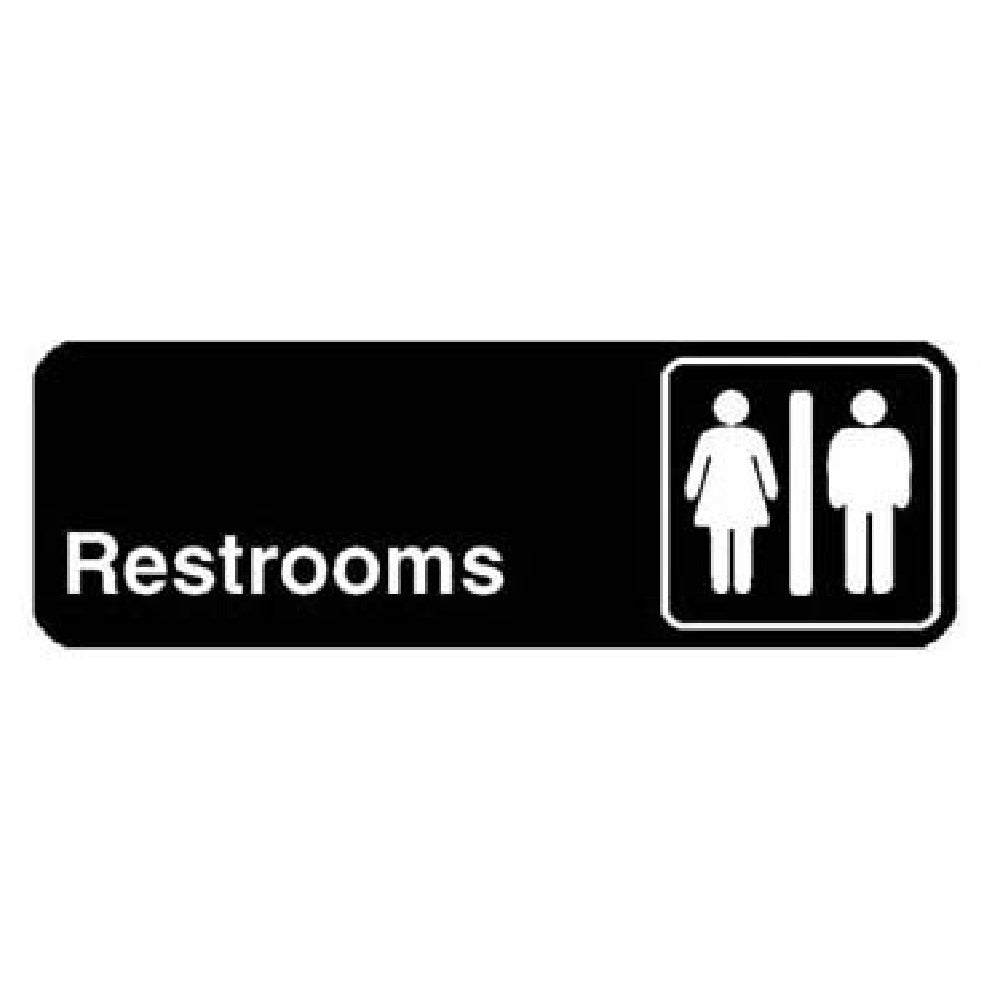 Restocking Sign Store Traex 4517 Sign Rest Rooms Black 3x9