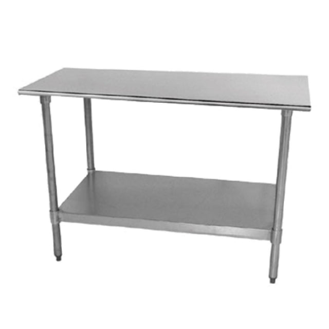 Advance Tabco TT-186-X Special Value Work Table 72"W X 18"D 18 Gauge 430 Stainless Steel Top With Rolled Rim On Front & Rear