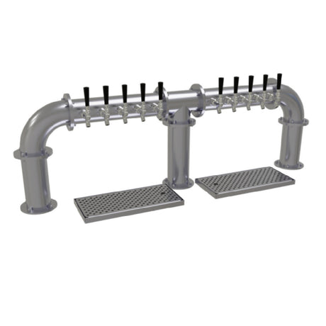 Glastender PB-10-SS Pipe Bridge Draft Dispensing Tower Countertop (10) Stainless Steel Faucets (handles Not Included)