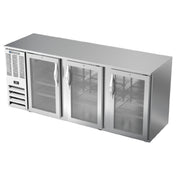 Beverage Air BBN78HC-G-S - Refrigerated Back Bar Storage Cabinet, Three-section, 78"W X 26-3/8"D X 34"H