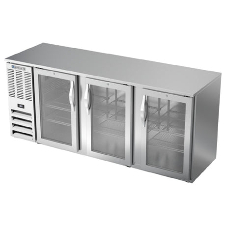 Beverage Air BBN78HC-G-S - Refrigerated Back Bar Storage Cabinet, Three-section, 78"W X 26-3/8"D X 34"H