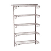 Metro SW-1848K4-85-5TIER - SmartWall Tall Wall Shelving Kit, Five-shelf, Components Include Wall Tracks