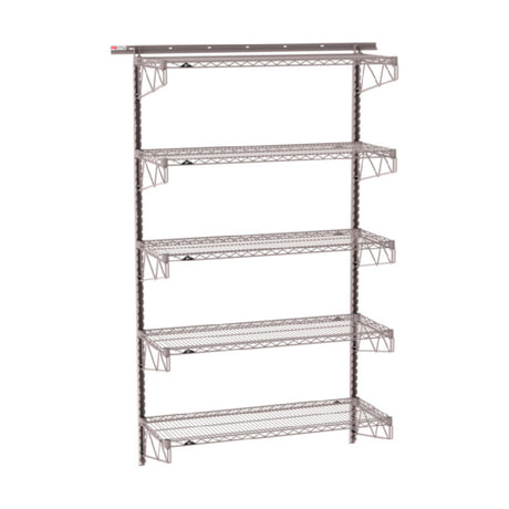 Metro SW-1848K4-85-5TIER - SmartWall Tall Wall Shelving Kit, Five-shelf, Components Include Wall Tracks