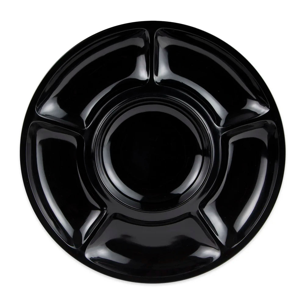 GET Enterprises APS-6-BK Milano™ Plate 14" 6 Compartment